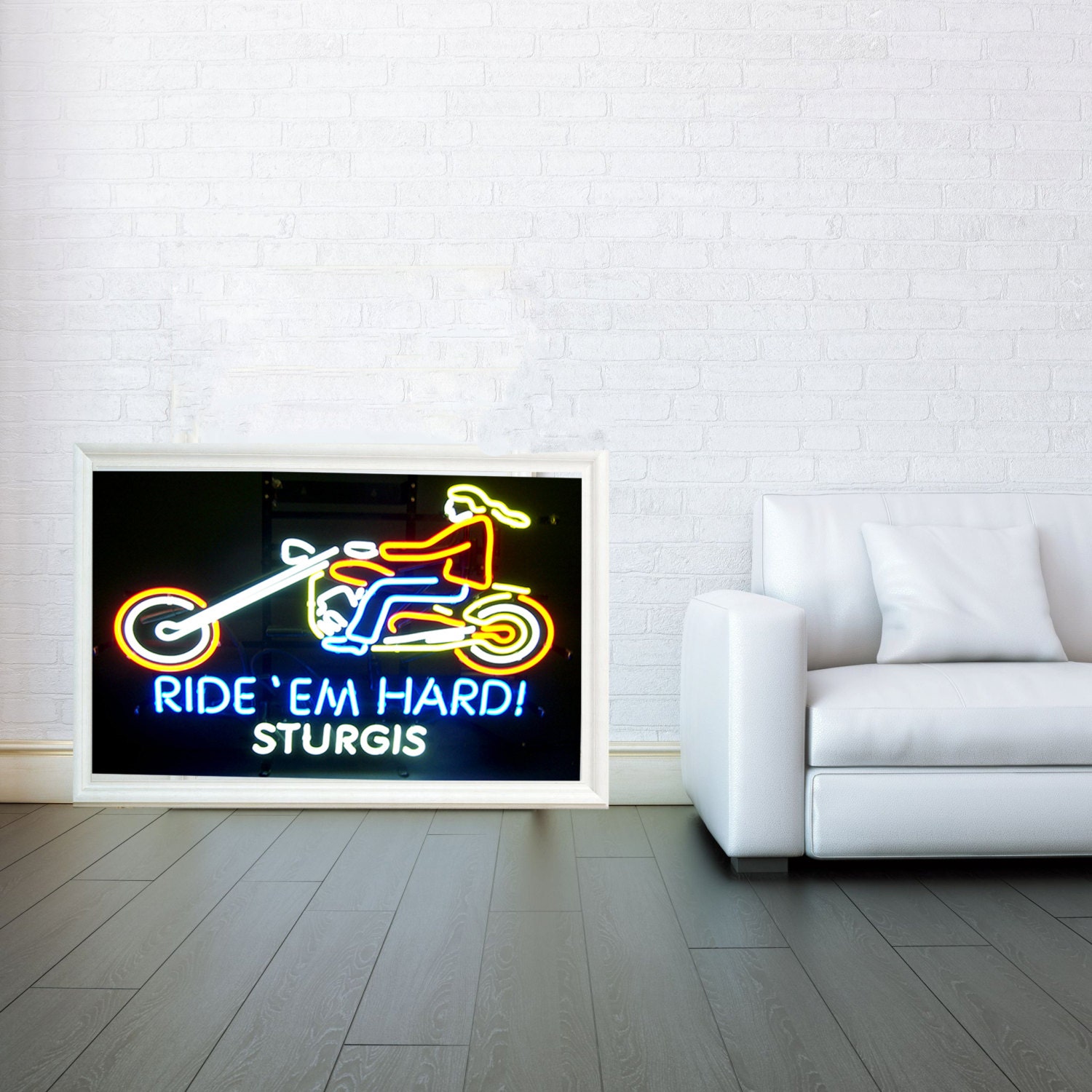 Funny Neon Signs, Decorative Arts, Prints & Posters, Wall Art Print, Poster 16x23 Inch - Black and White Poster