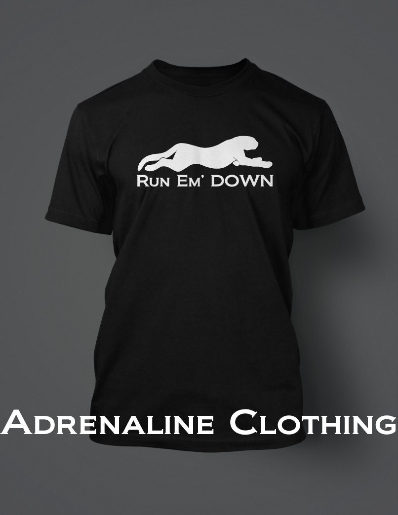 Funny Mens T shirt, Run Em Down Athletic T shirt by Adrenaline Clothing