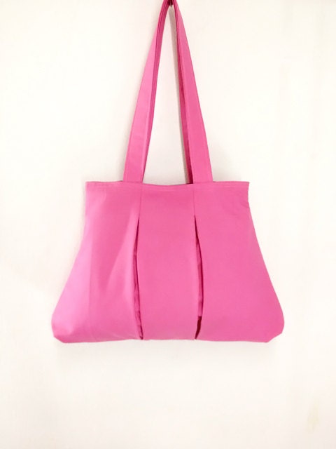 SALE - 10%off Handmade Bag Canvas bag/ diaper bag/ Shoulder bag/ Hobo bag/ Tote bag/ Purse/ Everyday bag/ Double Straps - Sweet Pink - Diana