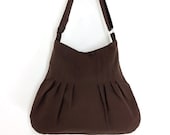 SALE - 10%off Handmade Cotton bag Canvas Bag Diaper bag Shoulder bag Hobo bag Tote bag bag Messenger bag Purse Everyday bag - Brown - Janet