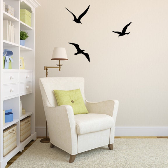 Flock of Three Seagulls Vinyl Wall Decals