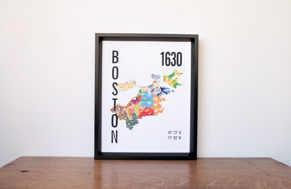 Boston Neighborhood Map Print