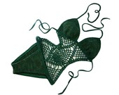 Size Small / 4-6 - Jungle Crochet Bikini / Monokini - Water Friendly Swimsuit