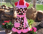 Full Apron - Womens Aprons - Retro - Suzie Sassy Apron - Vintage Cupcakes