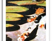 Koi Fish Art 11x14" Print "Koi Fish Circle" On Fine Art Paper Signed and Numbered