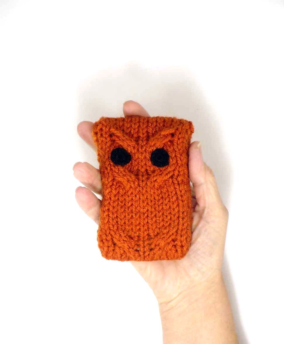 iPhone 4 iPhone 5 case iPod Touch Cover Android Phone Case Blackberry Case Knit Owl Droid Case Smartphone Cover Orange