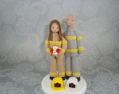 Custom Handmade Firefighter Wedding Cake Topper