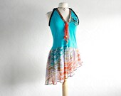Turquoise Tank Shirt Tribal Inspired Top Upcycled Tunic Eco Fashion Bohemian Clothing Women's Clothes Burnt Orange Medium 'PHOENIX' - BrokenGhostClothing Turquoise Tank Shirt Tribal Inspired Top Upcycled Tunic Eco Fashion Bohemian Clothing Women's Clothes Burnt Orange Medium 'PHOENIX' - BrokenGhostClothing