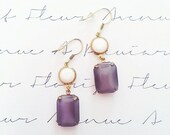 elegant jewel bezel statement dangle earrings