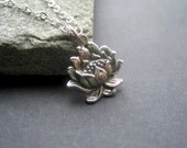 Sterling Silver Lotus Blossom Necklace -  Lotus Blossom Necklace - Flower Necklace -Yoga Necklace