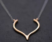 From the bottom of my heart (tm)...14k yellow gold with sterling silver chain heart necklace