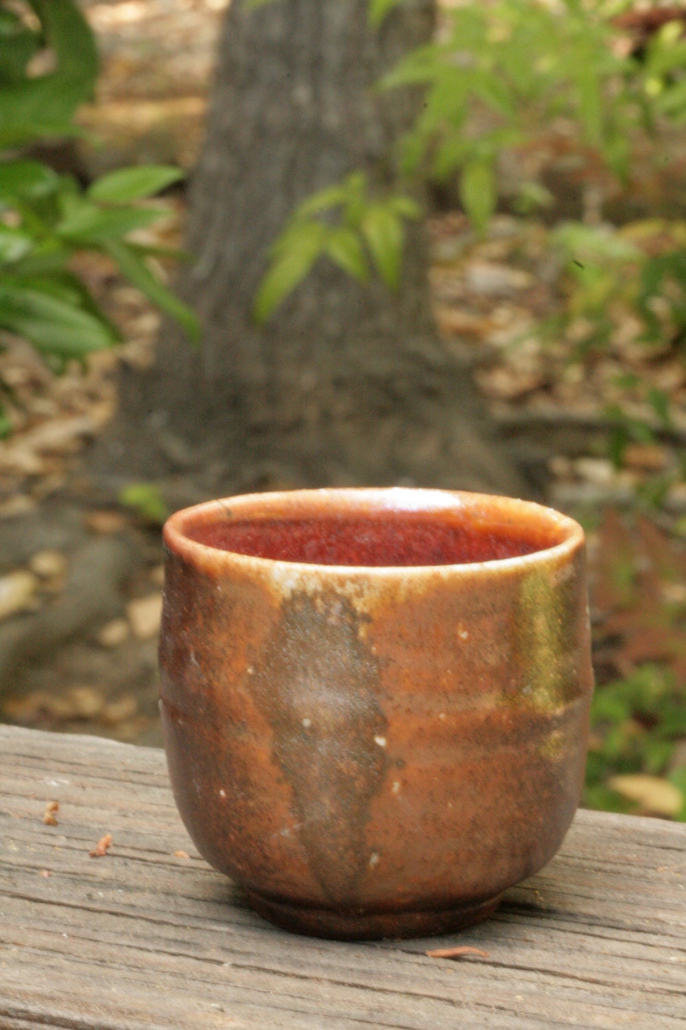 Wood-fired Sake cup, Shino Guinomi 1