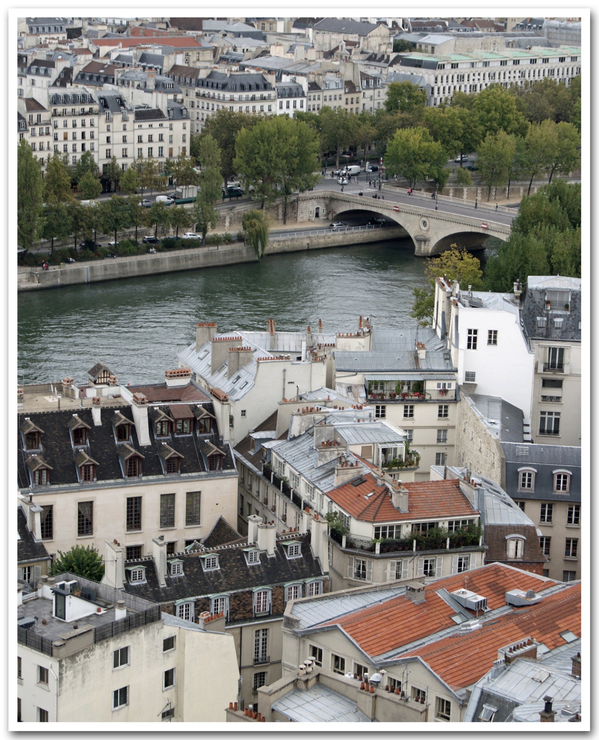 8x10 fine art photograph /// the seine & rooftops of paris /// travel photo by lesley sico