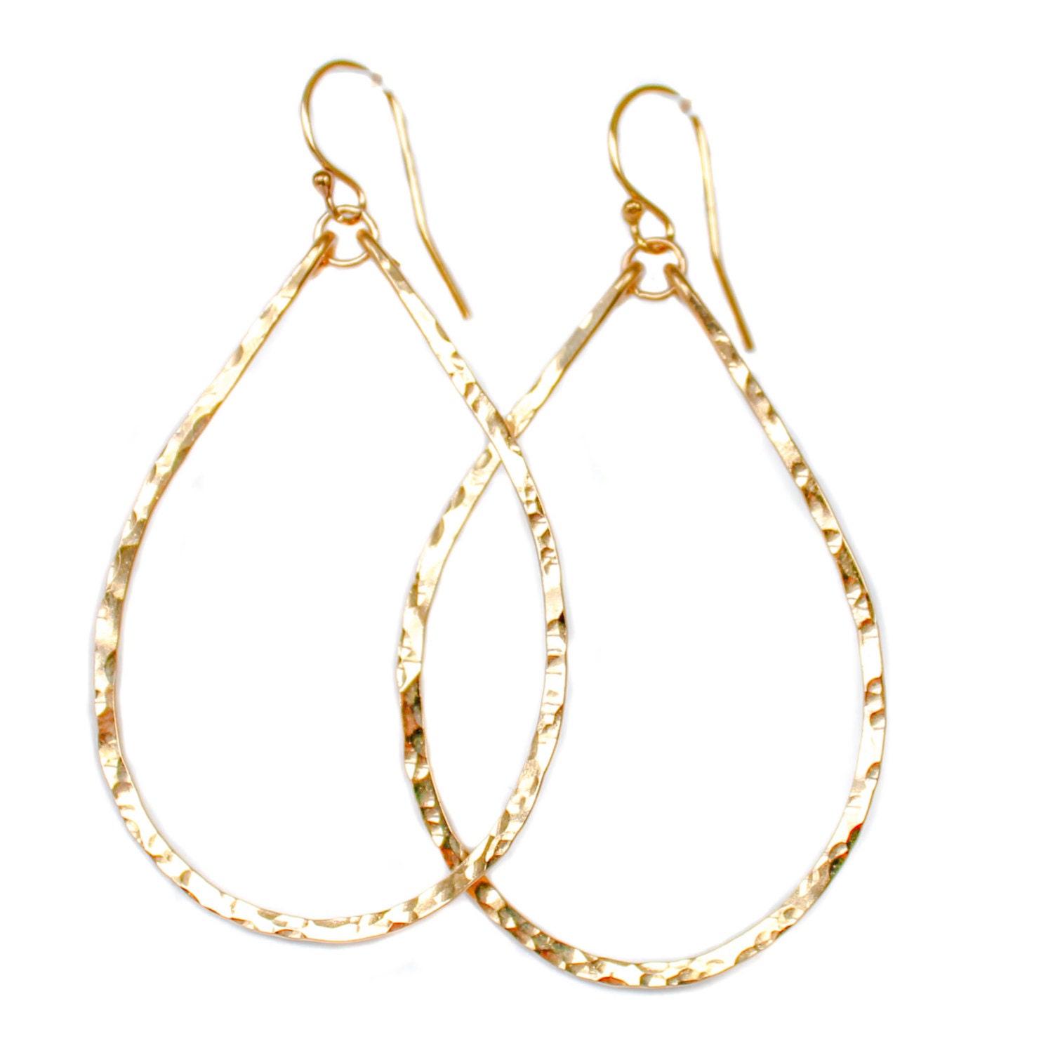 Teardrop Good People Hoops - Large 14K Gold Filled Handmade Hoop Earrings