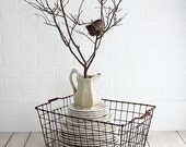 Large Vintage Industrial Wire Basket