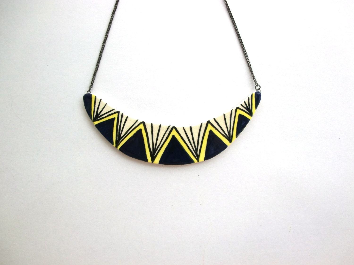 Limited Edition- Navy and Yellow Chevron Bib