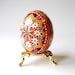 Pysanka, batik egg on chicken egg shell, Ukrainian Easter egg, hand painted egg