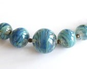Summer Ocean blue lampwork beadset / SRA