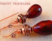 Copper and Howlite Earrings
