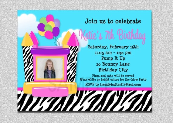 Bounce House Invitation Bounce House Birthday Invitations Printable Boys or Girls Il_570xn