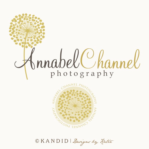 Premade Dandelion Logo and Watermark With Extra Accent Element
