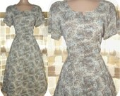Vintage 50s ATOMIC Print Full Sweep Lucy Dress 1X 20 Plus Size Shelton Stroller