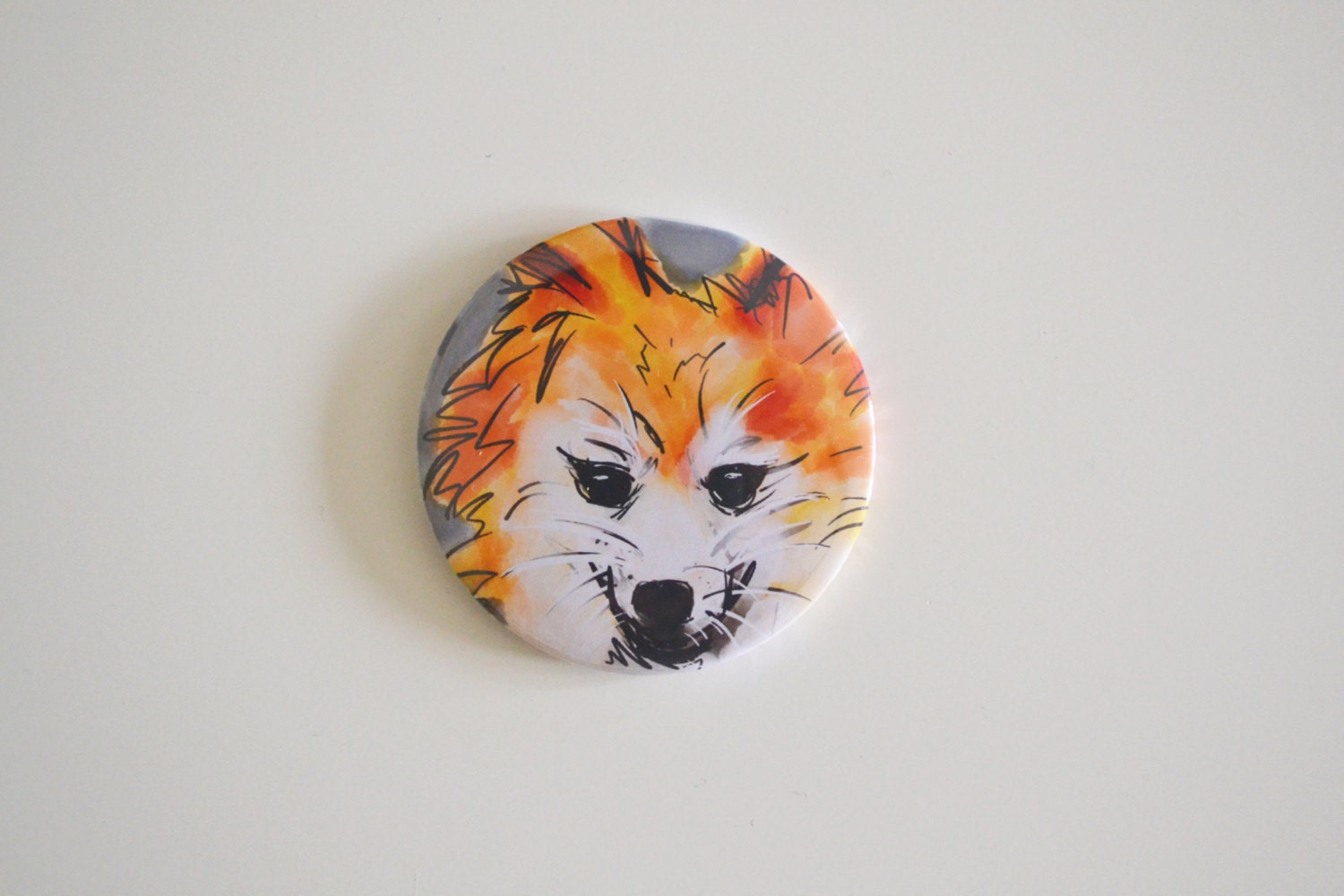 Mishka the Pomeranian Illustrated Pocket Mirror