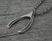 Wishbone Necklace, Silver Wishbone Necklace, Gothic Necklace, Gothic Jewelry, Bone Necklace, Memento Mori, Macabre, Victorian Gothic,