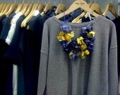 Statement necklace in shades of blue and yellow