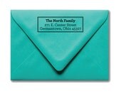 Return Address Stamp - Personalized 3" x 1"  - Wood Handle - Wedding - Housewarming Gift