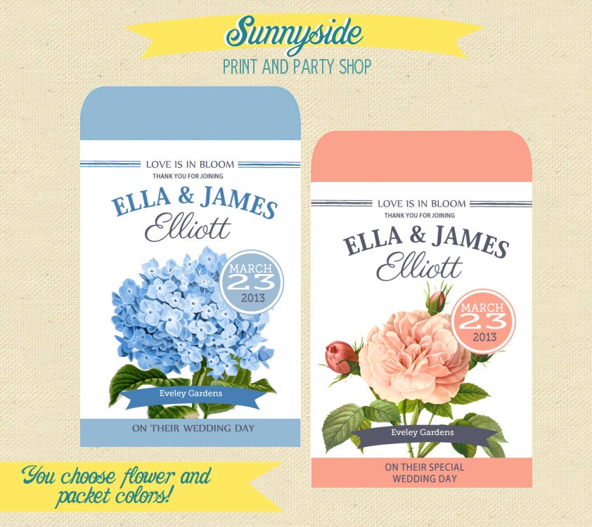 IN BLOOM - Printable Seed Packet Favor Template - DIY - Shower / Wedding Il_170x135