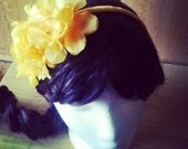 Headband, Yellow, Sunshine, Flower, Springtime, Bright, Ribbon, Daffodils, Spring- Sunshine Pop