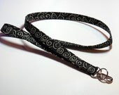 Teacher Lanyard Key Lanyard Fabric Lanyard Lanyard  Black And Ivory