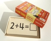Math Flash Cards Addition New Math by Milton Bradley Vintage 1965 Edition Altered Art Home Decor Craft Supplies