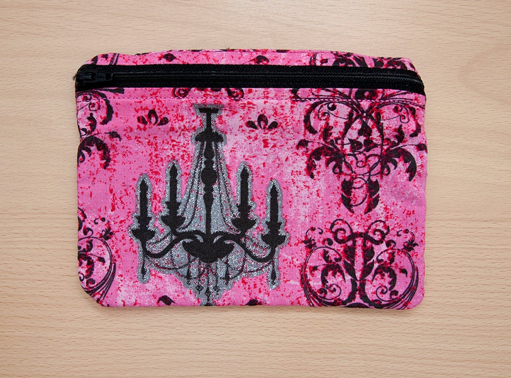 Chandelier Zipper Pouch / Cosmetics Bag / Makeup Case / Cell Phone Purse