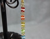 Gay Lesbian Pride Dangle Earrings Rainbow Pearl