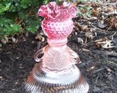 Pink Glass Ombre Garden Art Decor - Shabby Chic