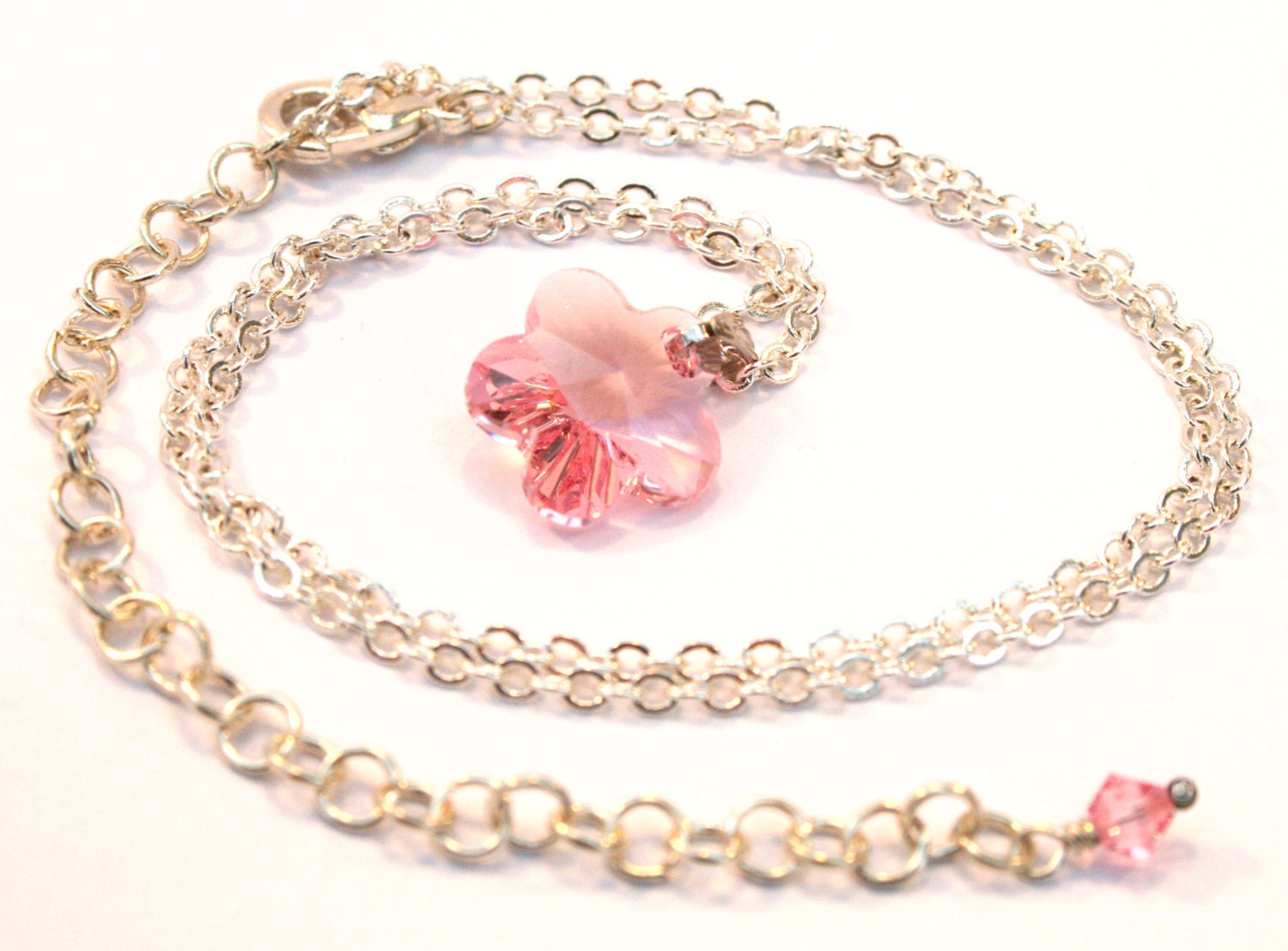 Pink Necklace, weddings, bridesmaids, Swarovski Pendant Necklace, UK Seller