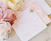 Hand Lettered Wedding Invitation - Calligraphy - Invitation and RSVP Card - Diagonal Slant