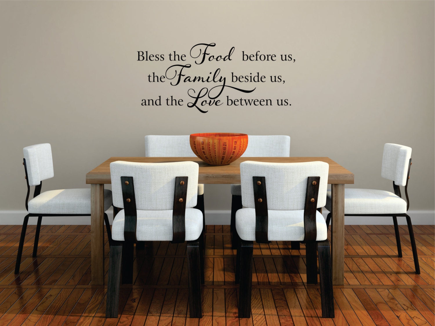 Kitchen Wall Decal - Bless this Food Wall Decal  Before Us Vinyl Wall Decal  (Larger) - Kitchen Decor Wall Art