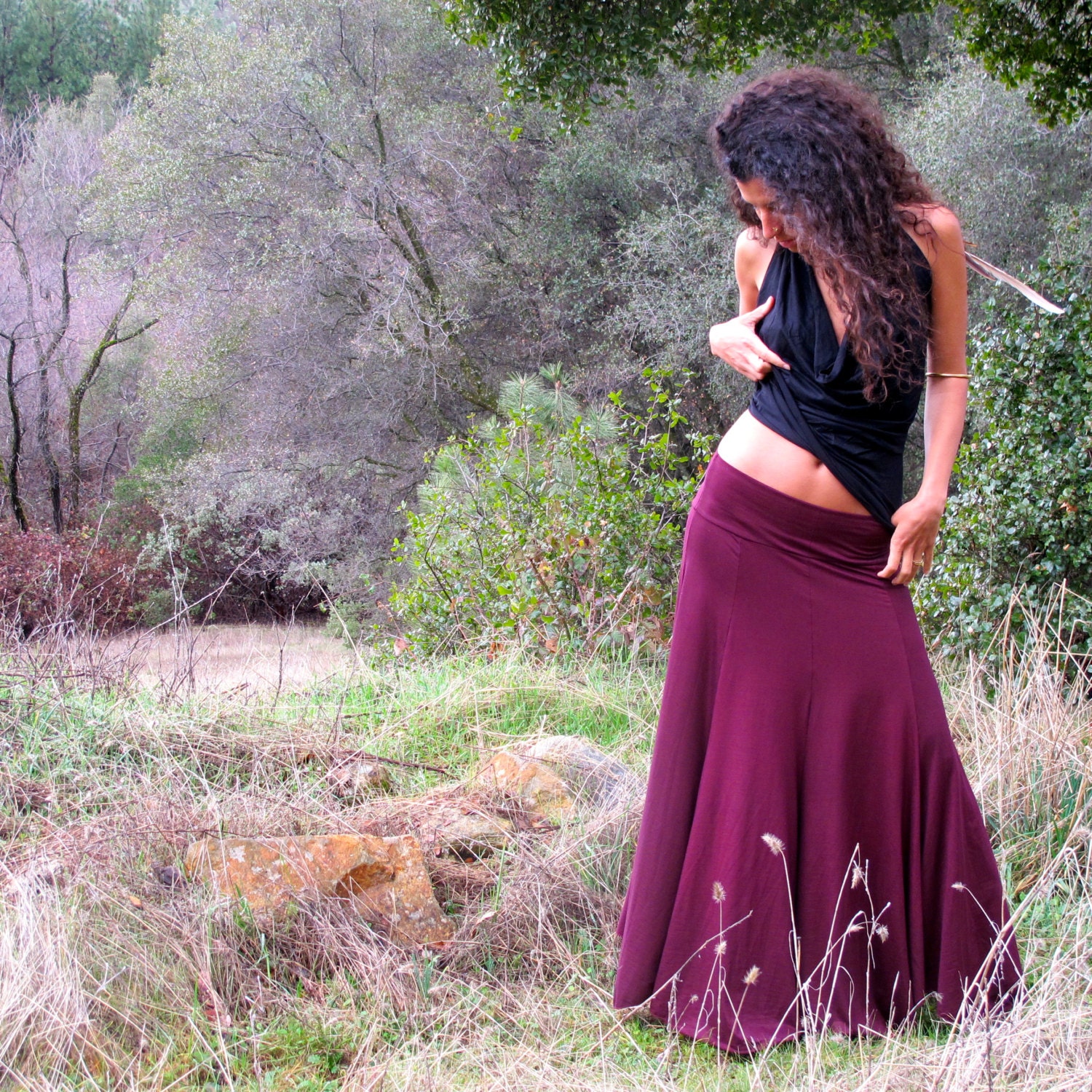 Long Circle Fairy Skirt, gypsy skirt, hippie, Bohemian Princess, Ethnic circle skirt, panel, dance