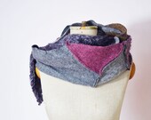 Wrap warm Hand knited shawl shrug violet grey lavender rose purple beige unique OOAK, soft felted wool, geometrical, patchwork winter scarf