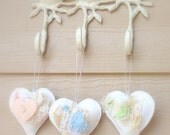 Heart  Favors  Sachet  Lavender Softly Scented Fibert Art Wedding  Vintage Inspired Bridesmaids Guests  (1)