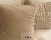 Farmhouse chic pillow - vintage inspired LOVE pillow - LOVE pillow