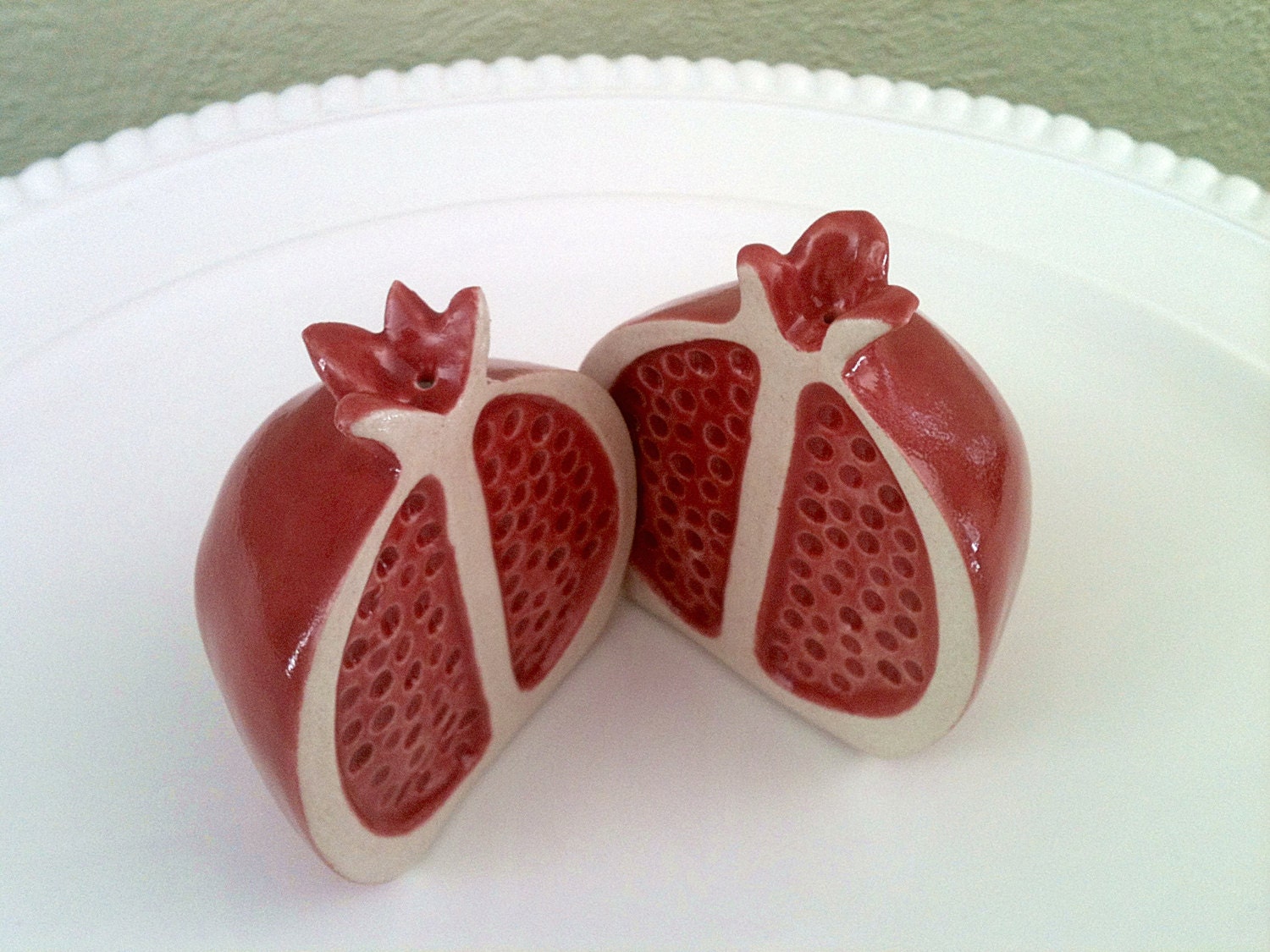 Pomegranate Salt and Pepper Shakers