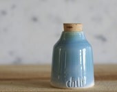 SALE blue spice bottle - chili. porcelain with natural cork. modern pottery minimal design home decor