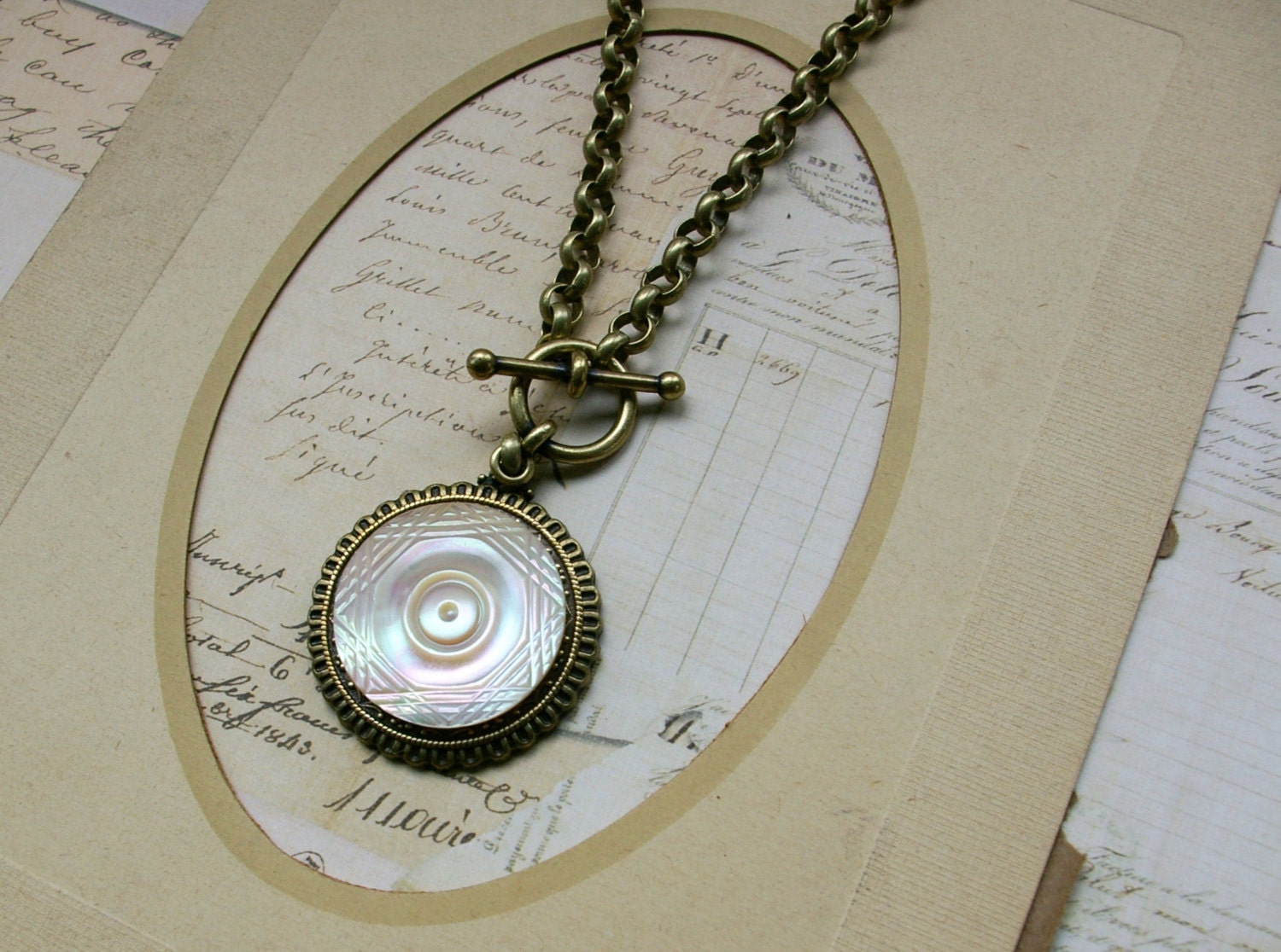Mothers Day Gift, Immed Ship. Super Large, Finely Carved Antique Mother of Pearl Necklace, Luxe Irridecent Color