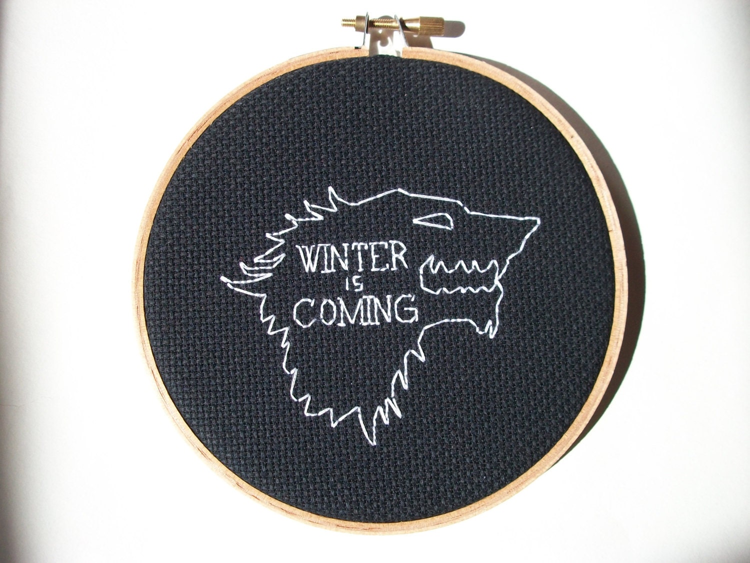 Winter Wolf cross stitch -- for a stark reminder of winter
