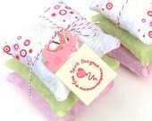 Organic Cotton Lavender Pillows Set Of Three, Rose Garden Collection Spring Summer Pastel Pink Green Décor Gift