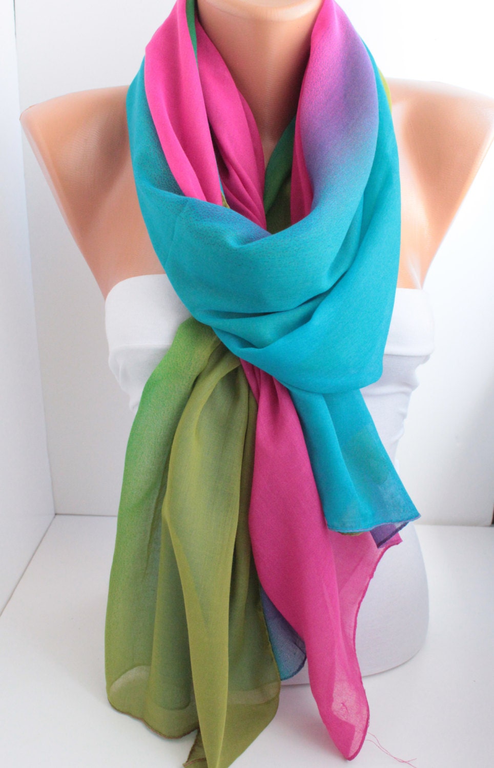 Tropical Multicolor Soft Cotton Scarf oversize scarf long scarf shawl beach skirt tropical summer accessories